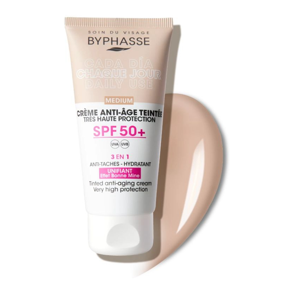 'Anti-Aging SPF50+ Tinted' Face Sunscreen - Medium 50 ml