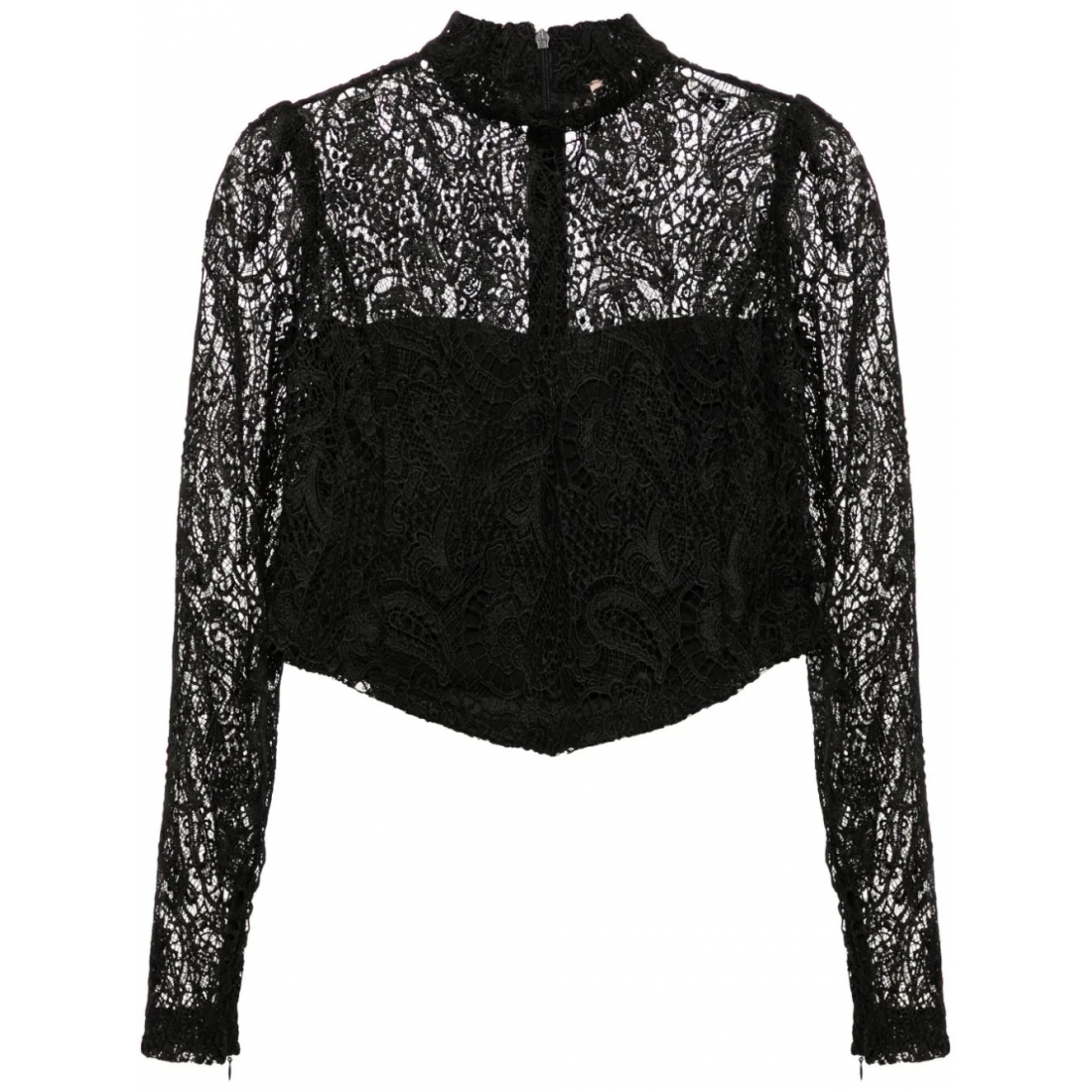 'Macramé Lace' Langärmelige Bluse für Damen