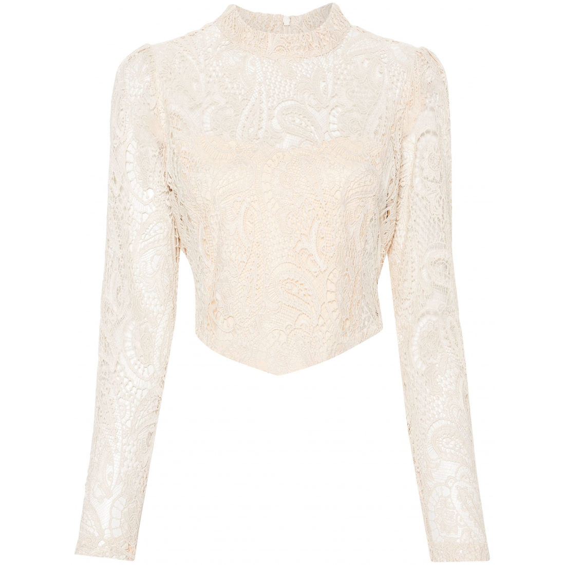 'Macramé Lace' Langärmelige Bluse für Damen