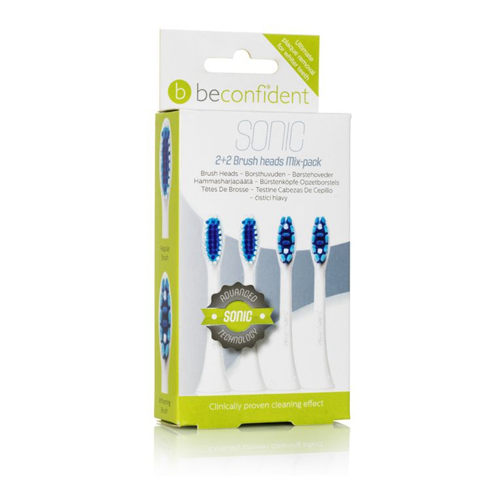 'Sonic' Toothbrush Whitening Heads - White 4 Pieces