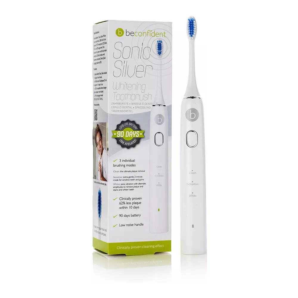 'Sonic Silver Whitening' Electric Toothbrush - White| Silver