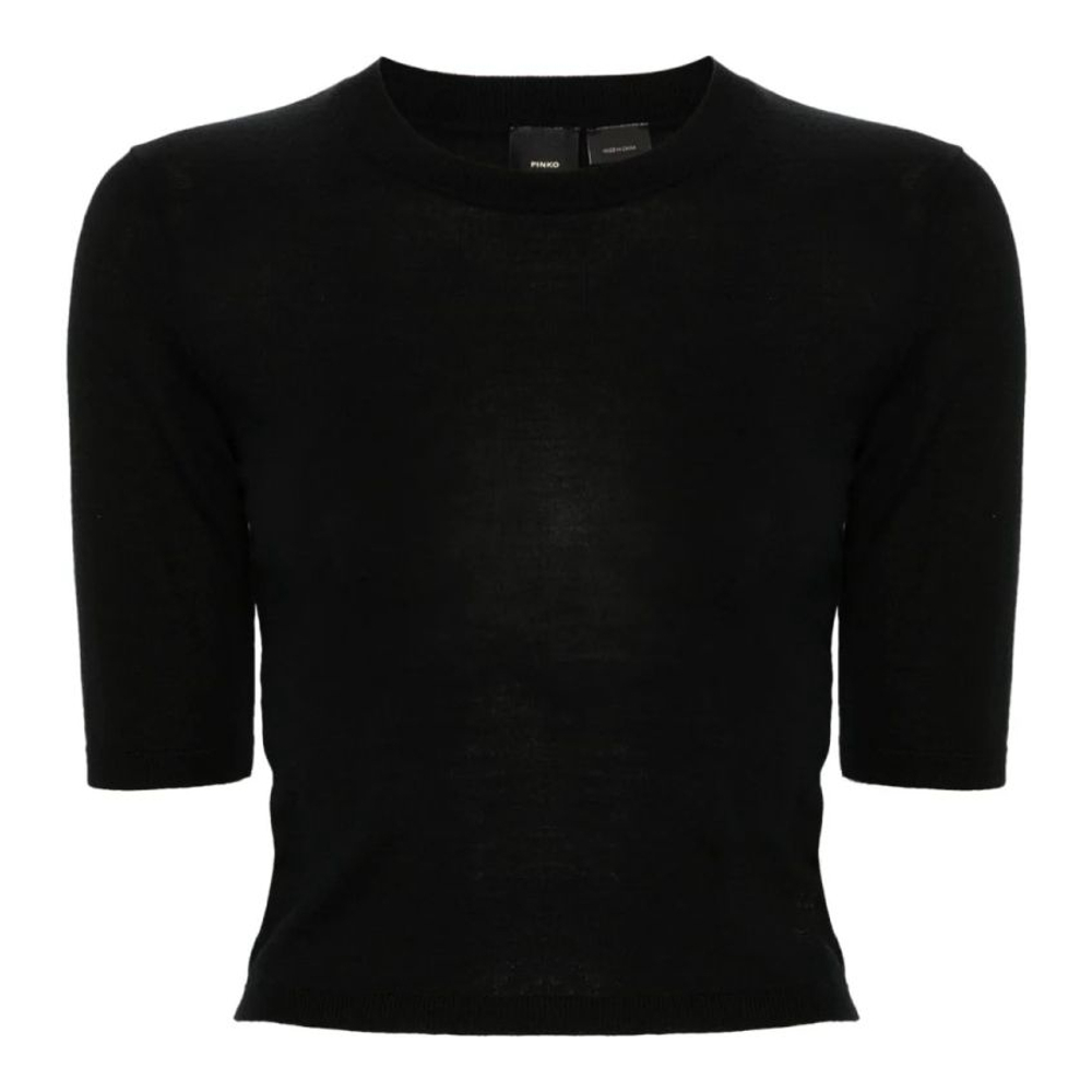 'Fine-Knit' Kurzarm Top für Damen