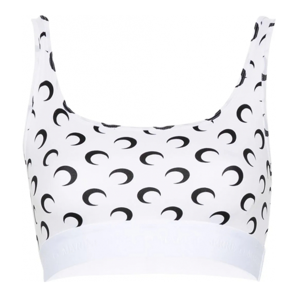 Crop Top 'Crescent Moon-Print' pour Femmes