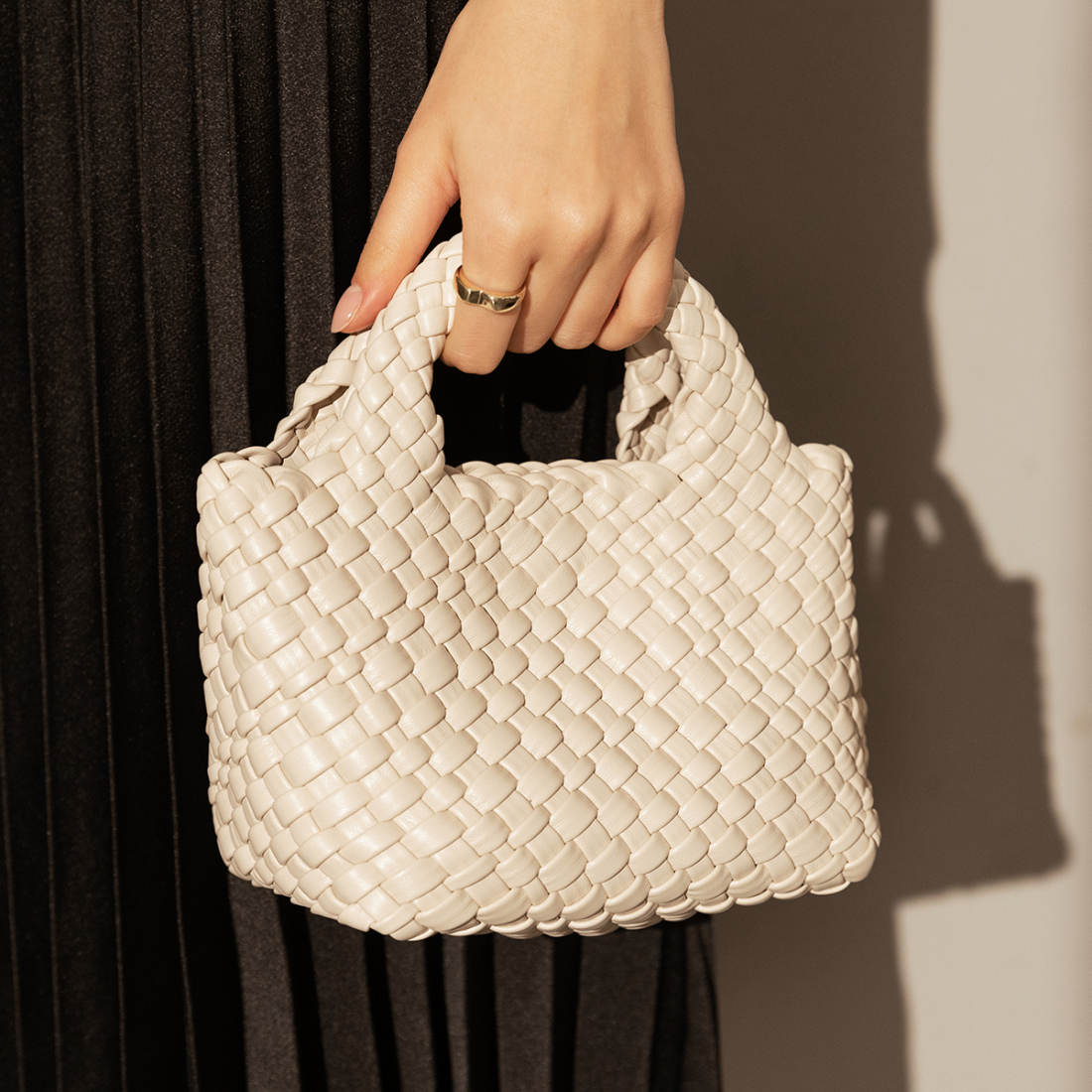 Women's 'Mini Woven' Top Handle Bag