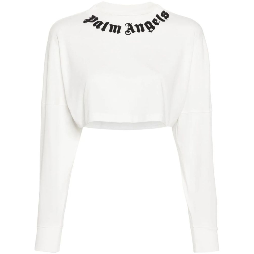 'Logo-Print' Crop Pulli für Damen