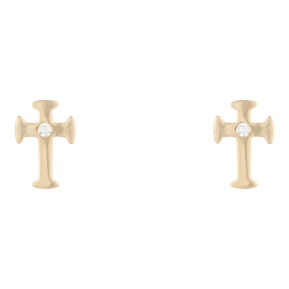 Boucles d'oreilles 'Cross Et Zircon' pour Femmes