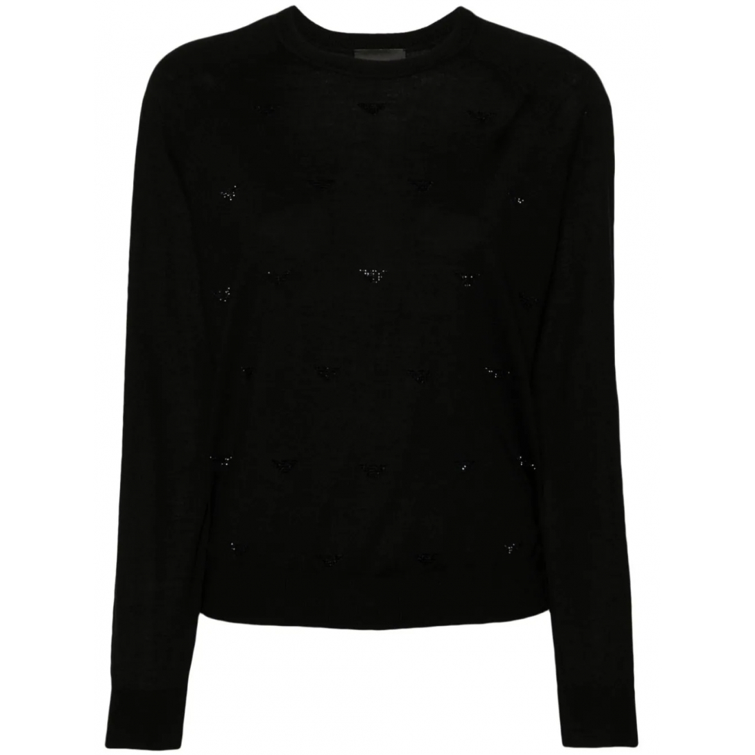 Pull 'Rhinestone-Logo Fine-Knit' pour Femmes