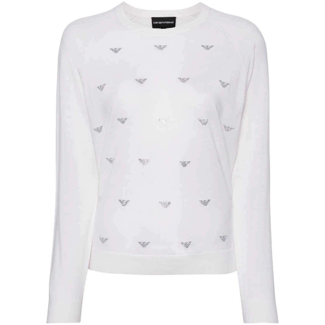 Pull 'Rhinestone-Logo Fine-Knit' pour Femmes