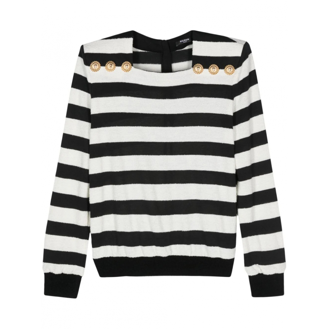 Pull 'Embossed-Button Striped' pour Femmes