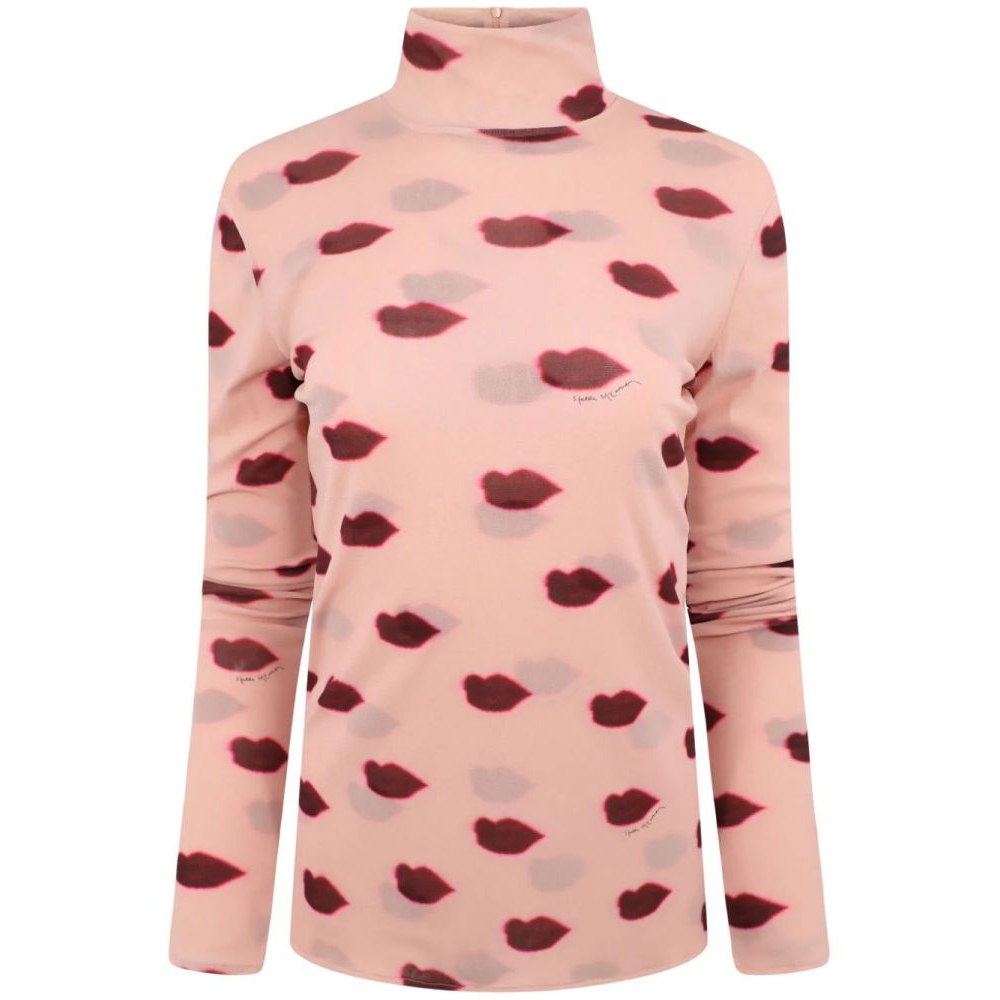 Women's 'Lips-Print' Long Sleeve top