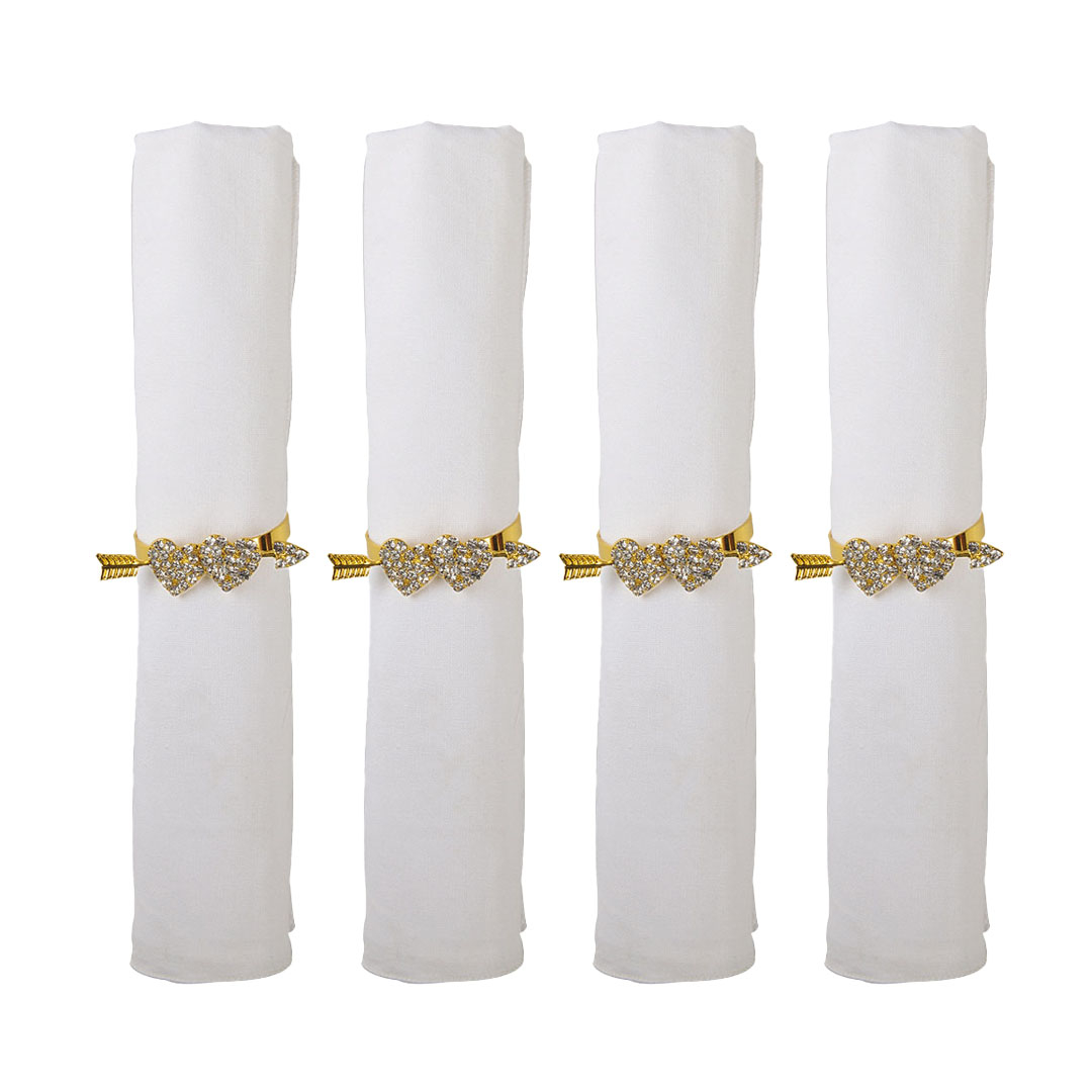 Napkin Rings Hearts Set Of 4