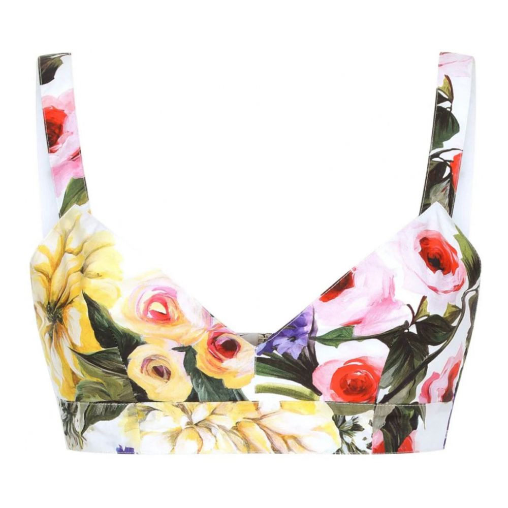 'Floral-Print' Crop Top für Damen