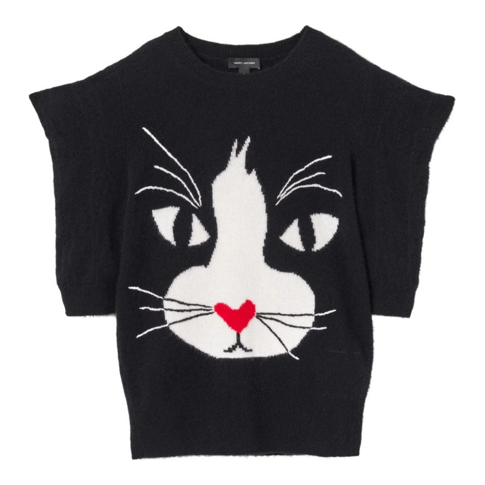 'Cat' Kurzarm Pullover für Damen