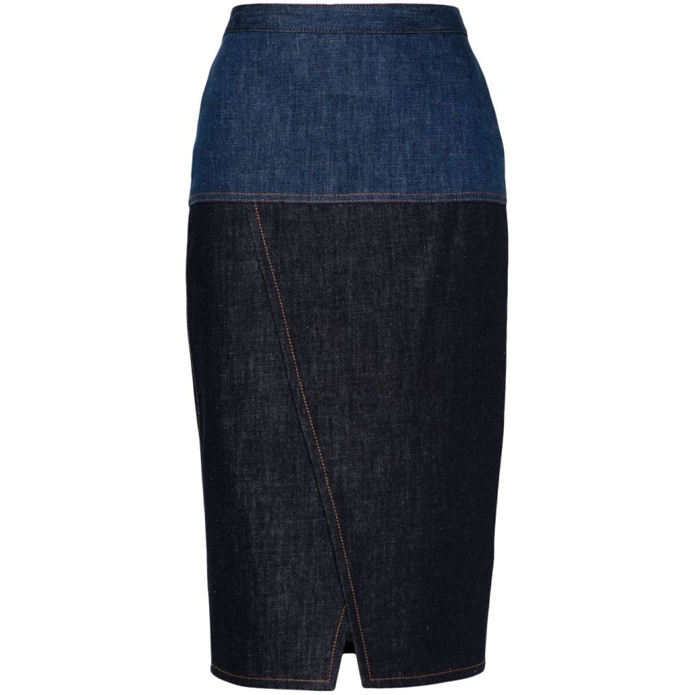 Women's 'Two-Tone Midi' Denim Skirt