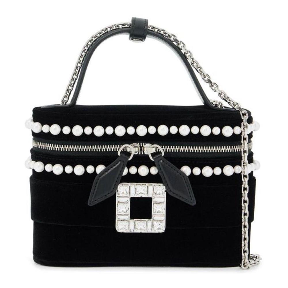 Women's 'Micro Vanity With Rhinestone' Top Handle Bag