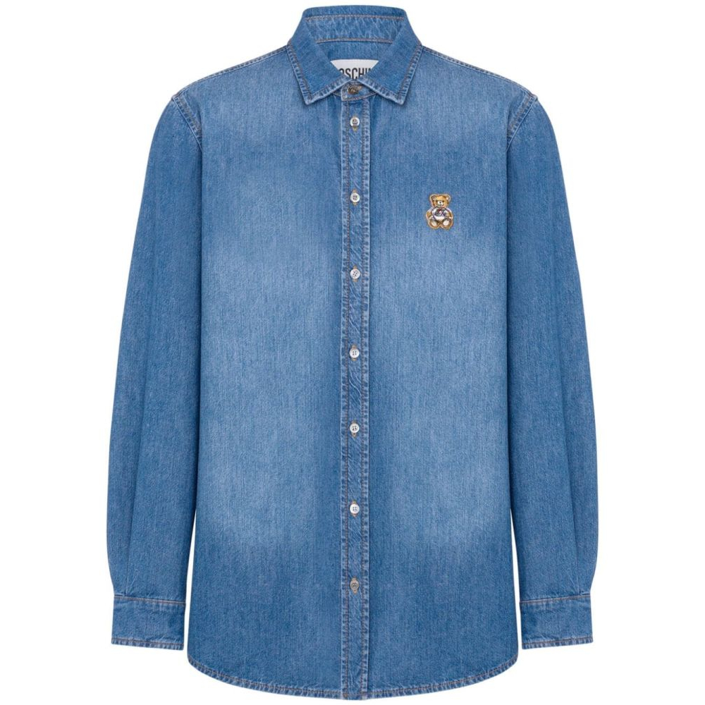 Chemise en Jean 'Teddy Bear-Appliqué' pour Hommes