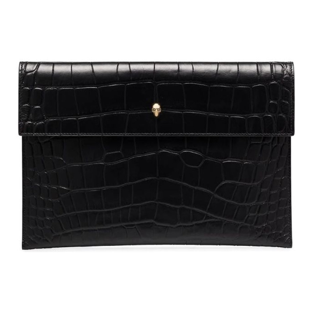 'Croc Effect Envelope' Clutch für Damen