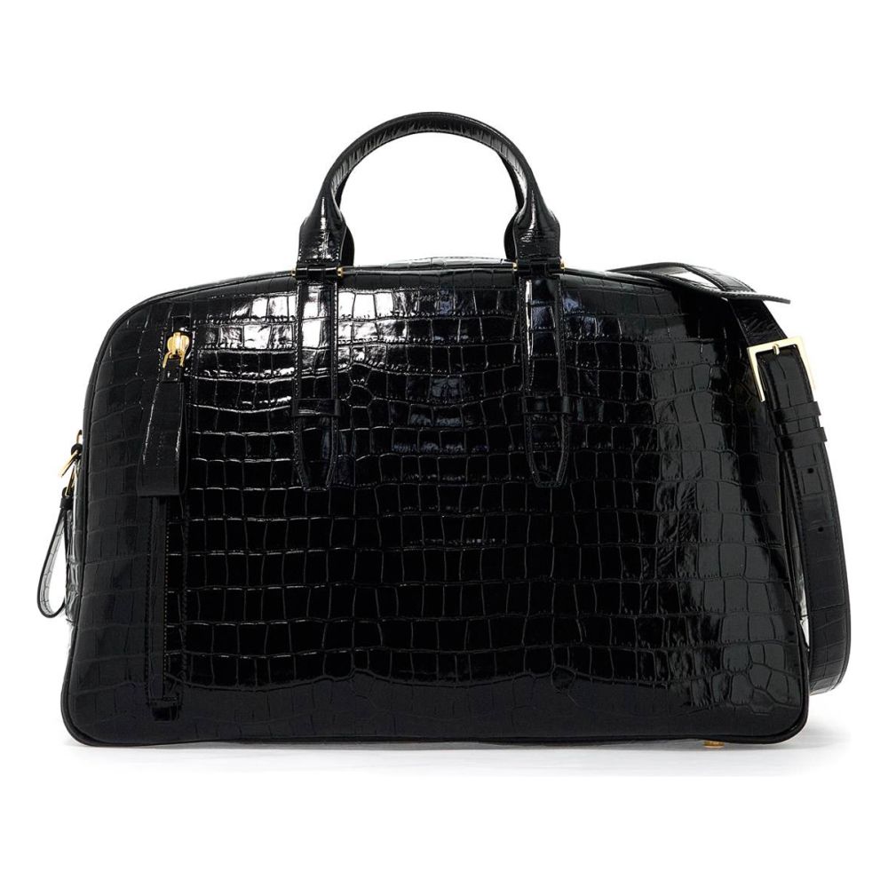 Men's 'Croco Bowling' Top Handle Bag