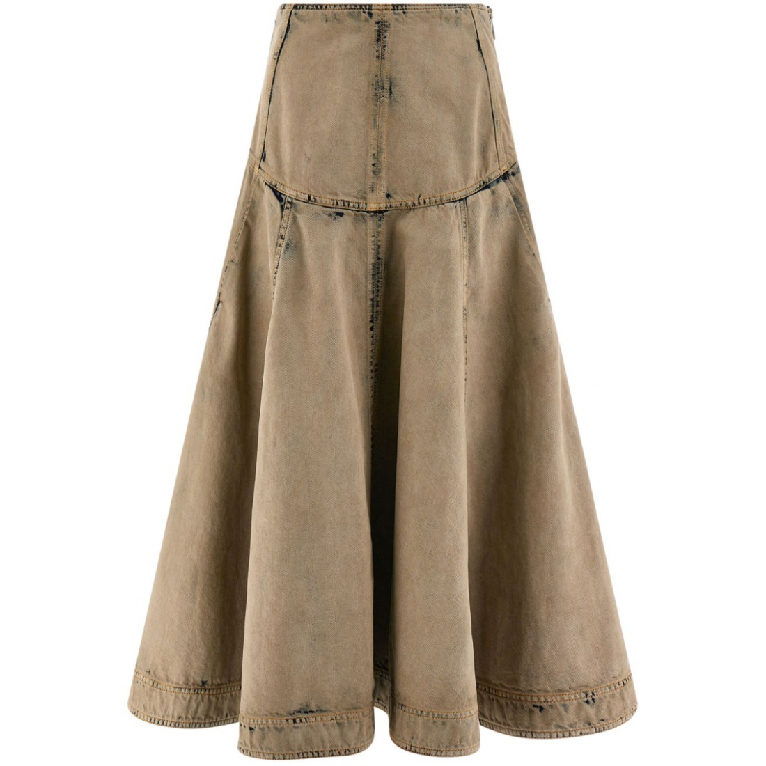 Women's 'Bleach-Wash Denim' Midi Skirt