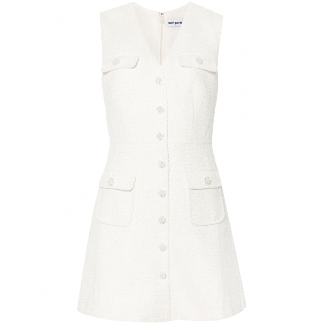 'Bouclé Buttoned' Mini Kleid für Damen