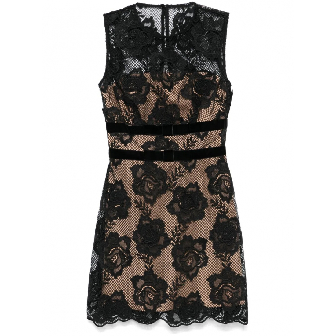 'Bow-Detail Lace' Mini Kleid für Damen