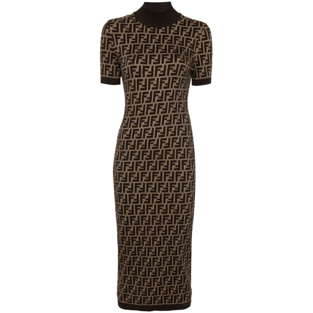 'FF-Jacquard' Midi Kleid für Damen