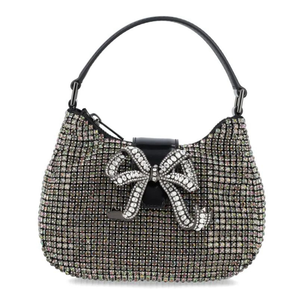 Women's 'Multi Rhinestone Crescent Micro' Top Handle Bag