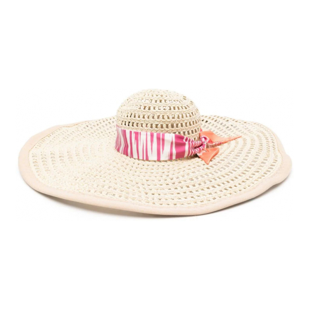 Women's 'Scarf-Detail Interwoven' Sun Hat