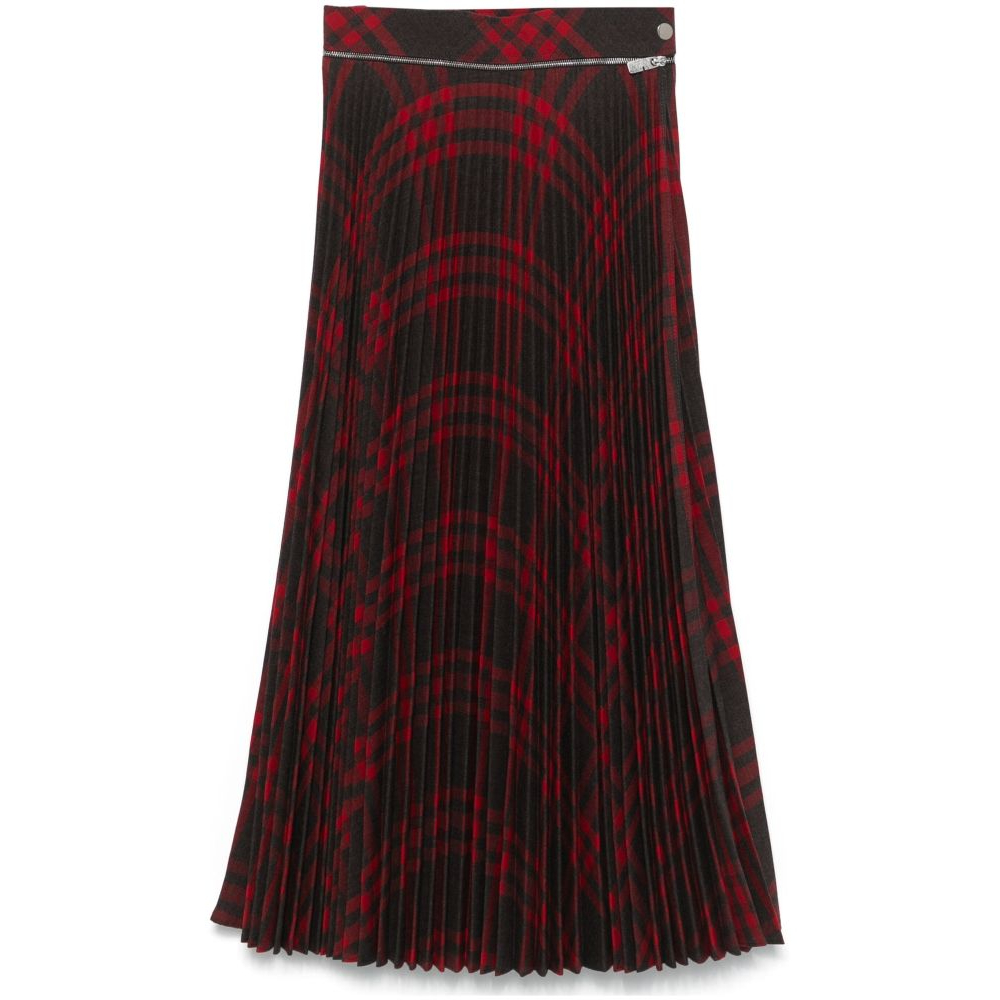 'Check Pattern Pleated' Midi Rock für Damen