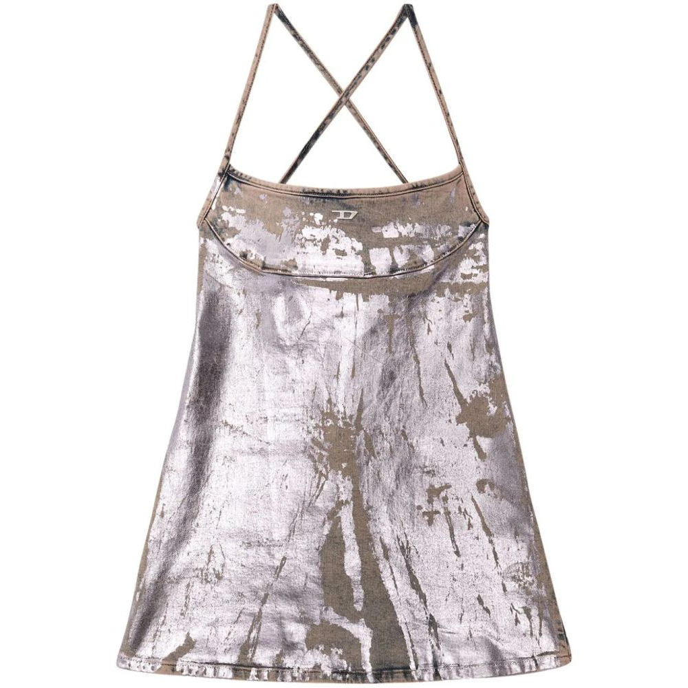 'Logo-Plaque Metallic' Mini Kleid für Damen