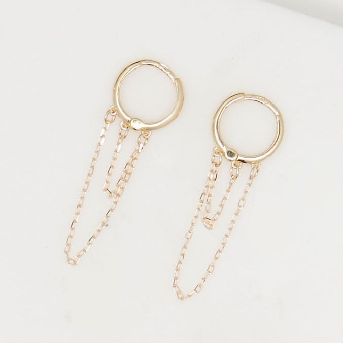 Boucles d'oreilles 'Double Chaine' pour Femmes