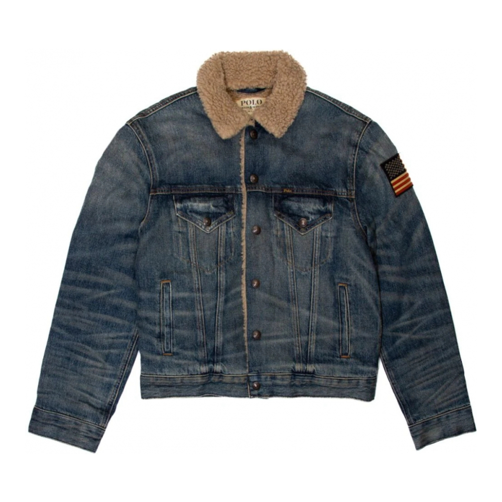 Veste en jeans 'Logo-Appliqué' pour Hommes