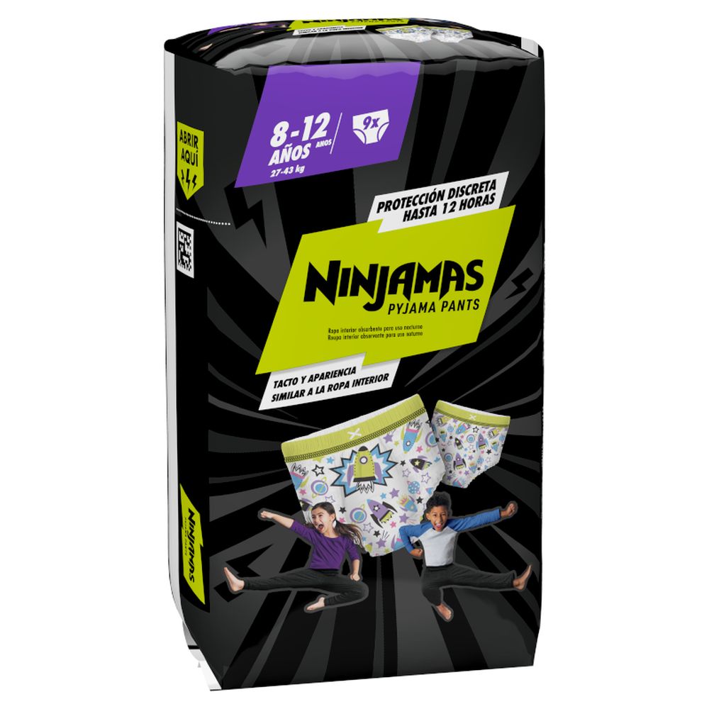 'Ninjamas' Nappy Pants - 8-12 Years 9 Pieces