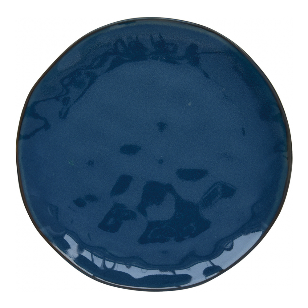 Set Of 4 Porcelain Dinner Plates Ø 26 cm Interiors Blue