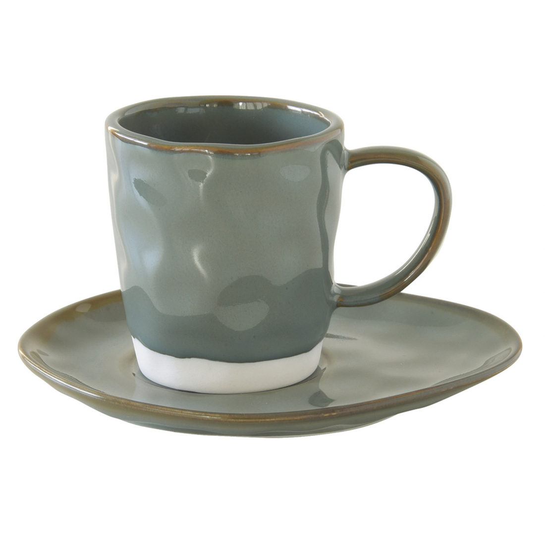 Set Of 6 Porcelain Coffee Cup And Saucer 120 ml Interiors Celadon