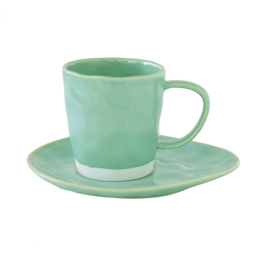 Set Of 6 Porcelain Cup And Saucer 250 ml Interiors Aqua