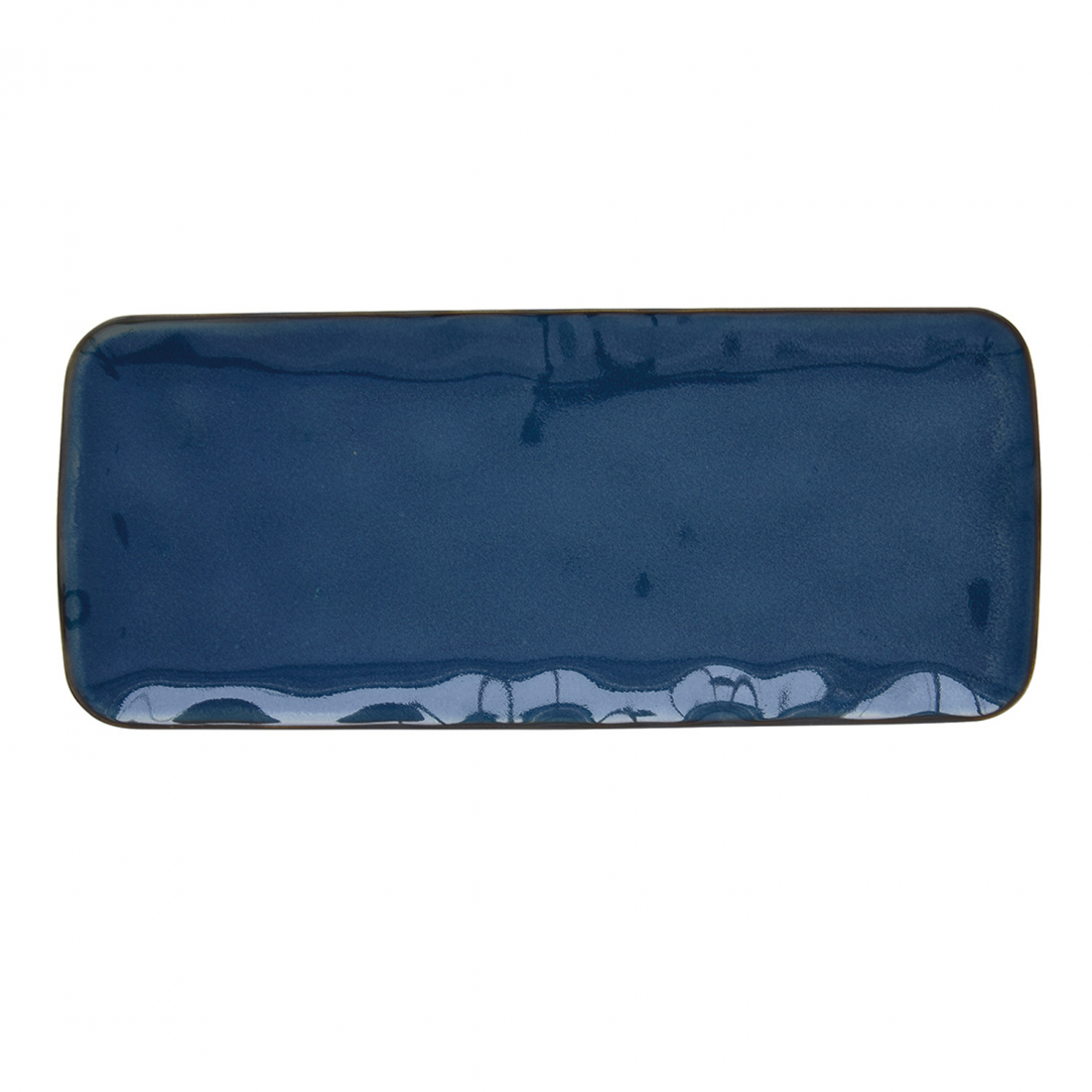 Set Of 4 Rectangular Porcelain Plate Interiors Blue - 36X16 cm