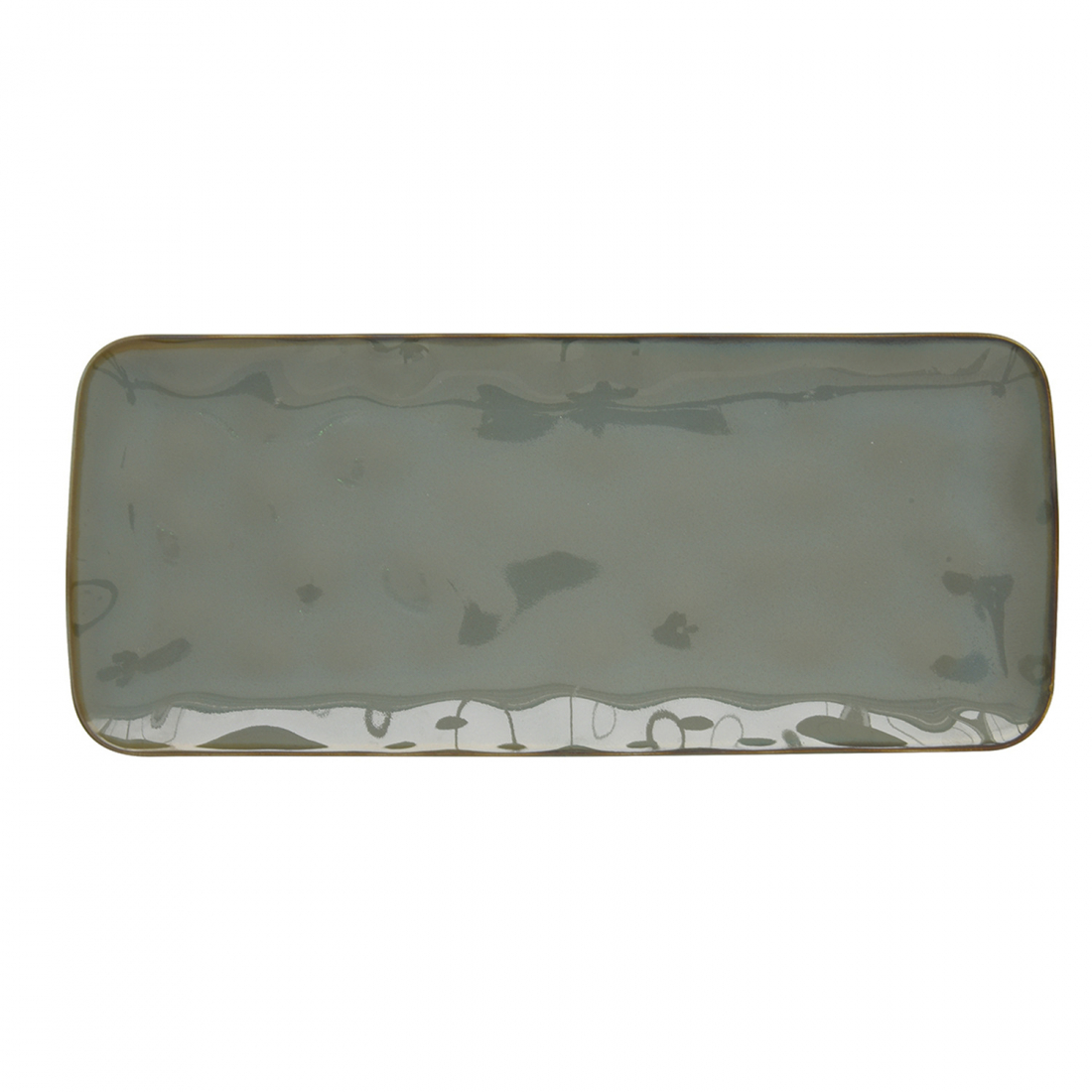 Set Of 4 Rectangular Porcelain Plate Interiors Celadon - 36X16 cm