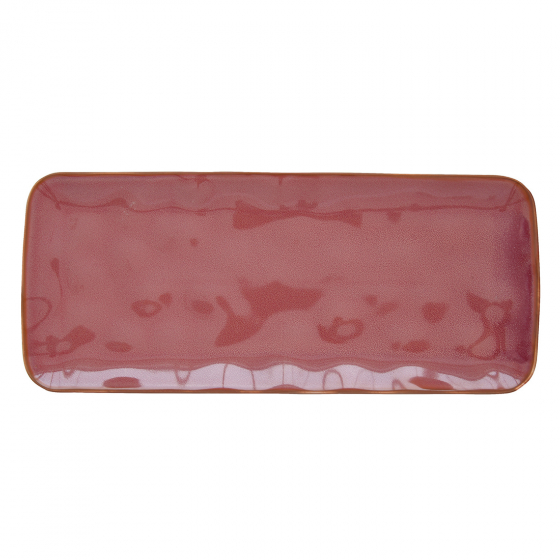 Set Of 4 Rectangular Porcelain Plate Interiors Burgundy - 36X16 cm