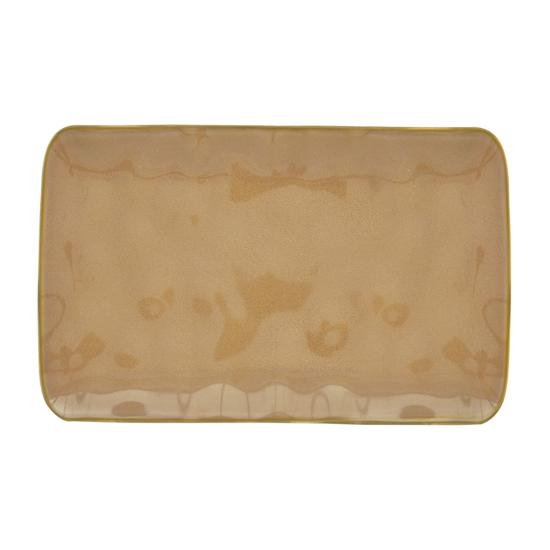 Set Of 6 Rectangular Saucers 20X13 cm In Porcelain Interiors Terracotta