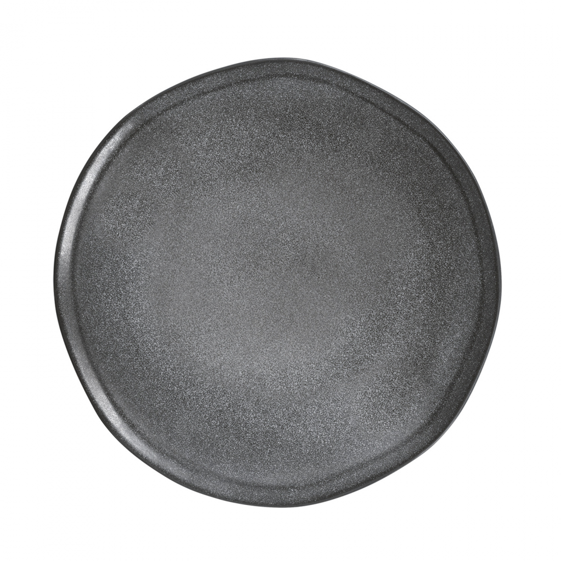 Set Of 4 Dinner Plates Ø 26.5 cm In Essential Dark Gray Stoneware