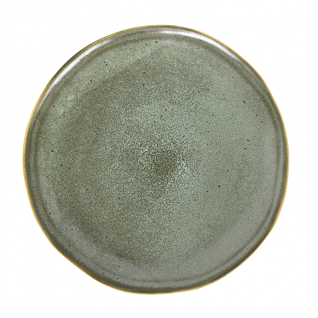 Set Of 4 Dinner Plates Ø 26.5 cm In Essential Green Stoneware