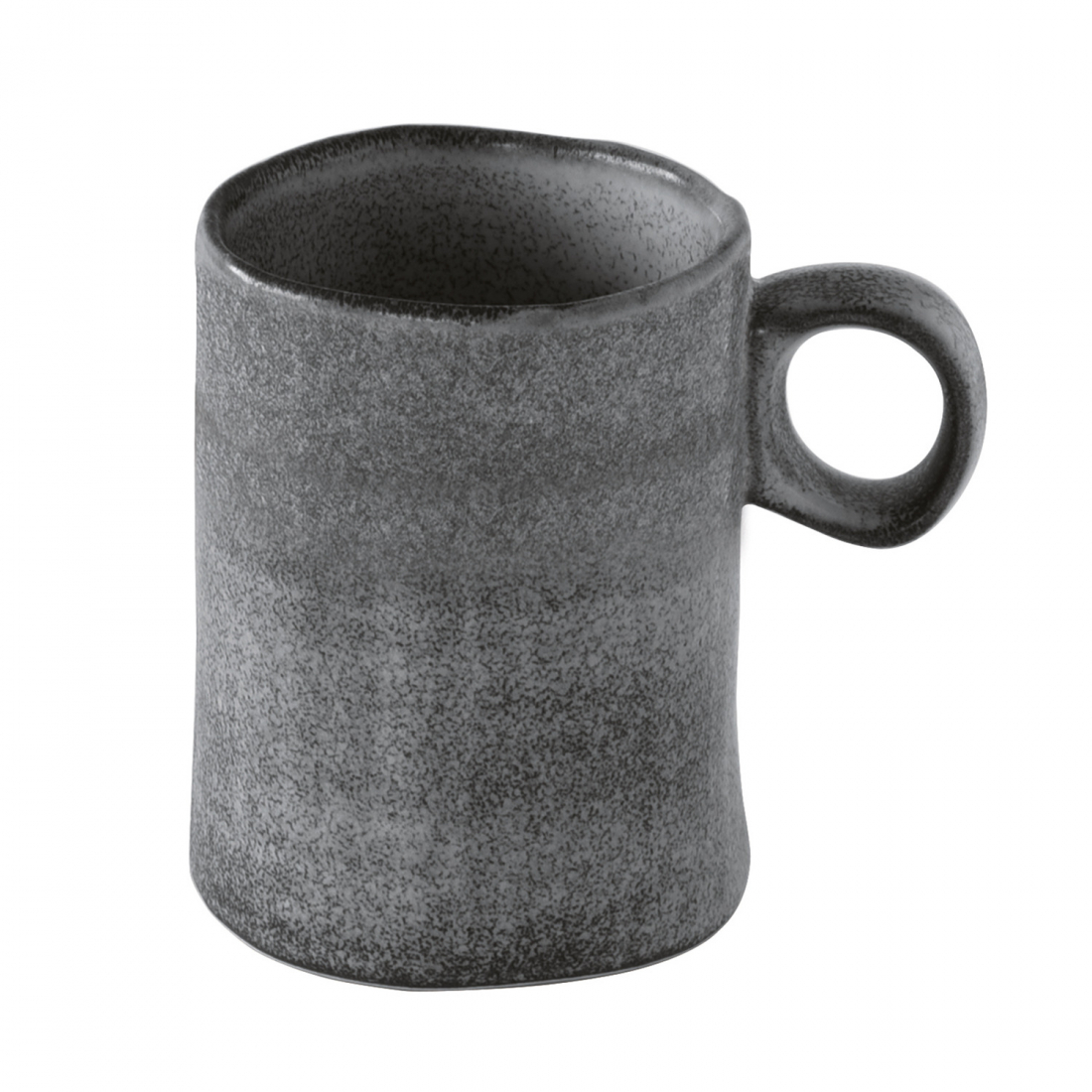 Set Of 6 Essential Dark Gray Stoneware Mugs 280 ml