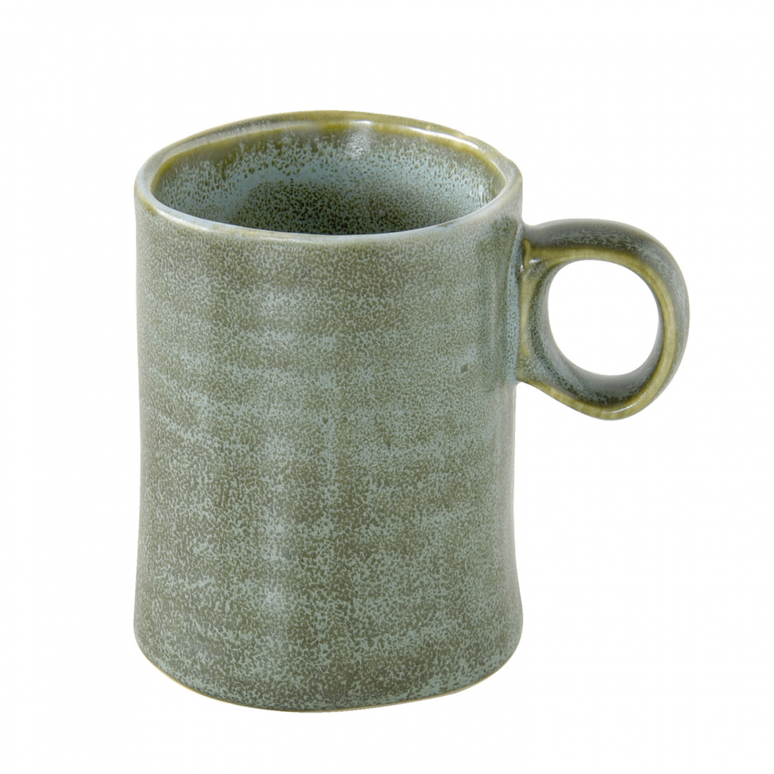 Set Of 6 Essential Green Stoneware Mugs 280 ml