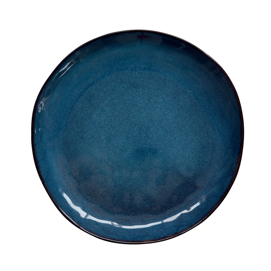 Set Of 4 Dinner Plates Ø 27.5 cm In Genesis Blue Stoneware