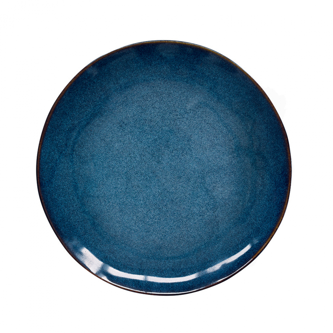 Set Of 4 Dessert Plates Ø 20 cm In Genesis Blue Stoneware