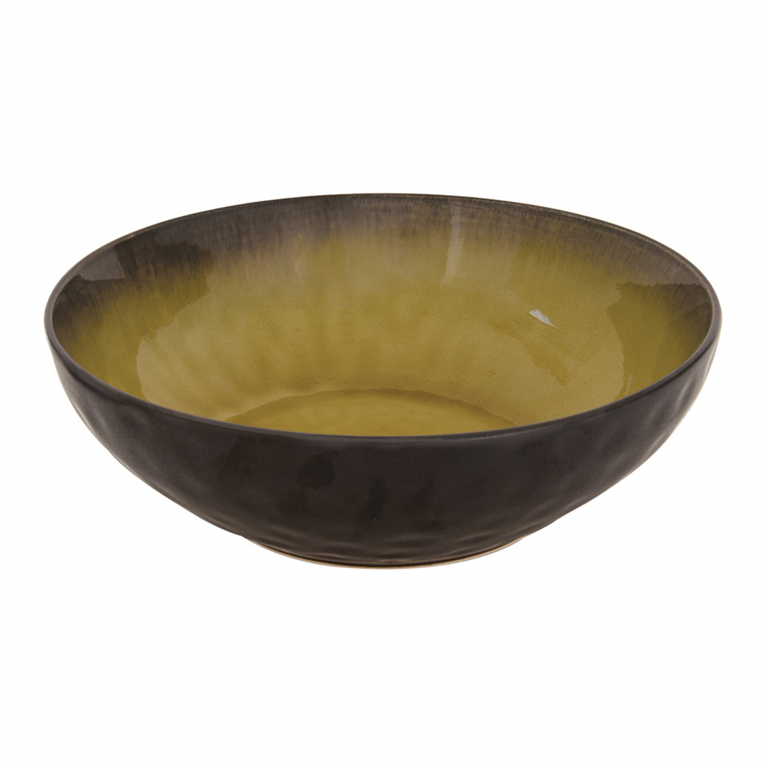 Set Of 2 Bowls Ø 26cm X 8.5 In Ocher Kosmos Stoneware