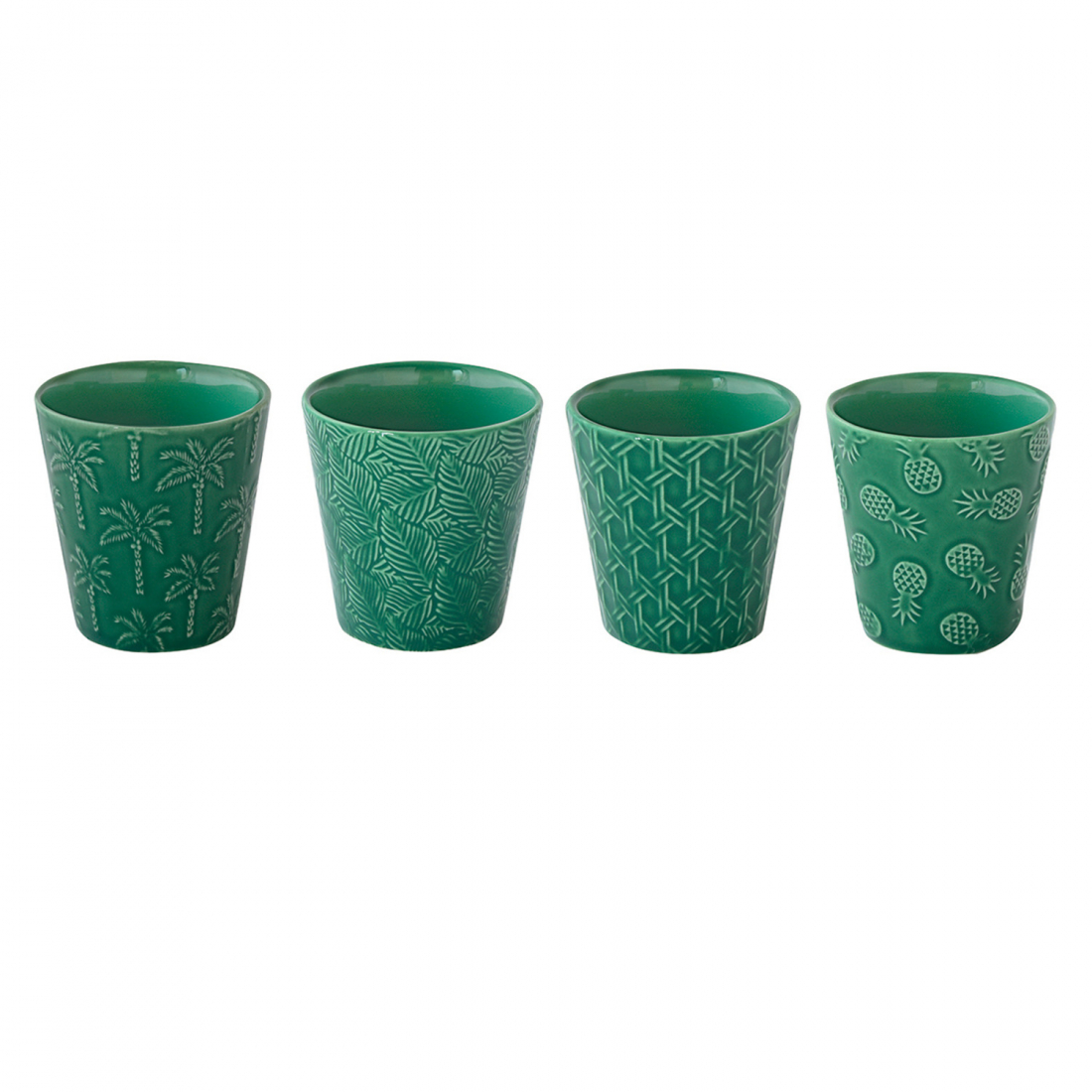 Set Of 4 100 ml Porcelain Coffee Cups In Tropicana Box