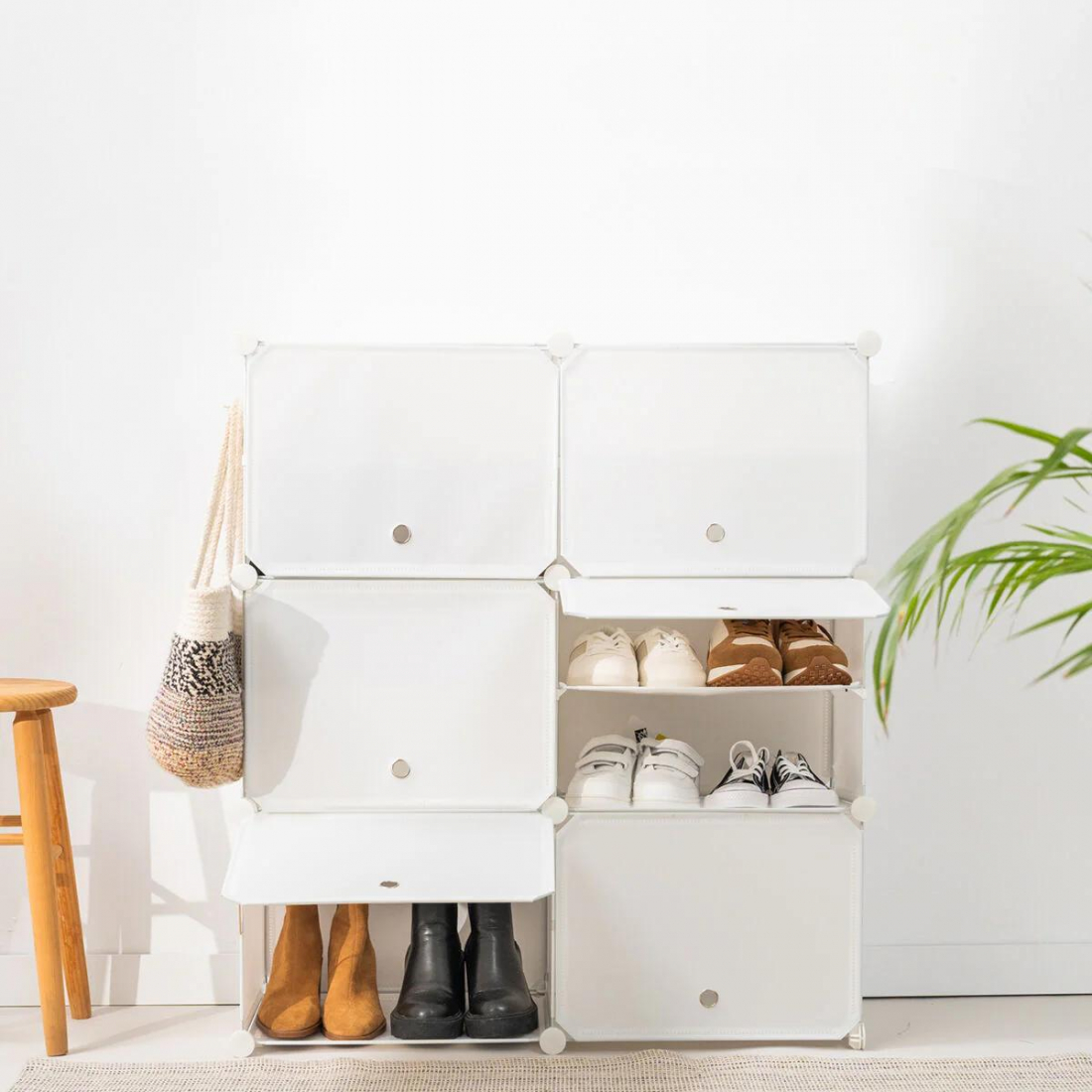 Modular Shoe Cabinet 20 pairs White