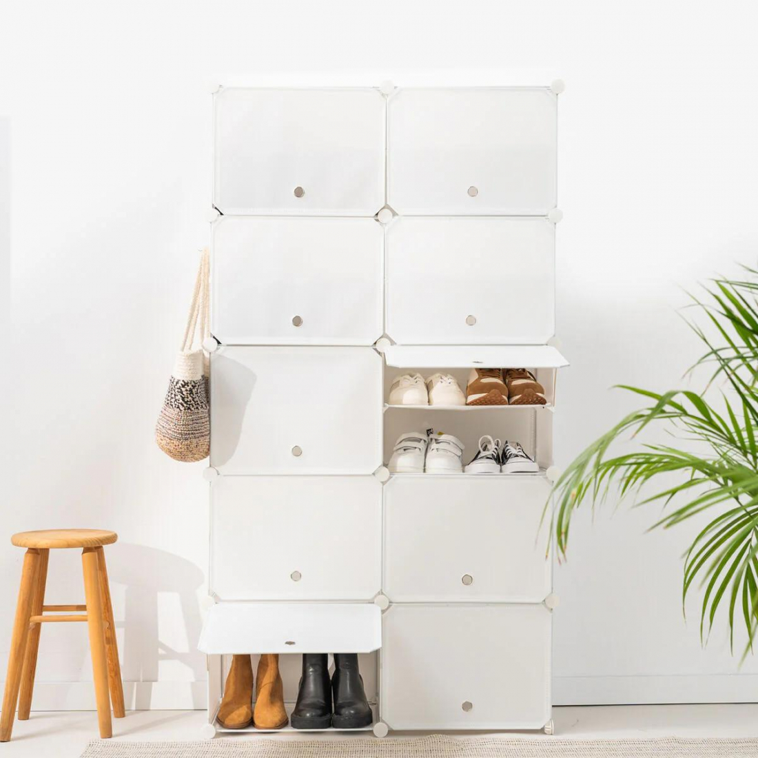 Modular Shoe Cabinet 36 pairs White